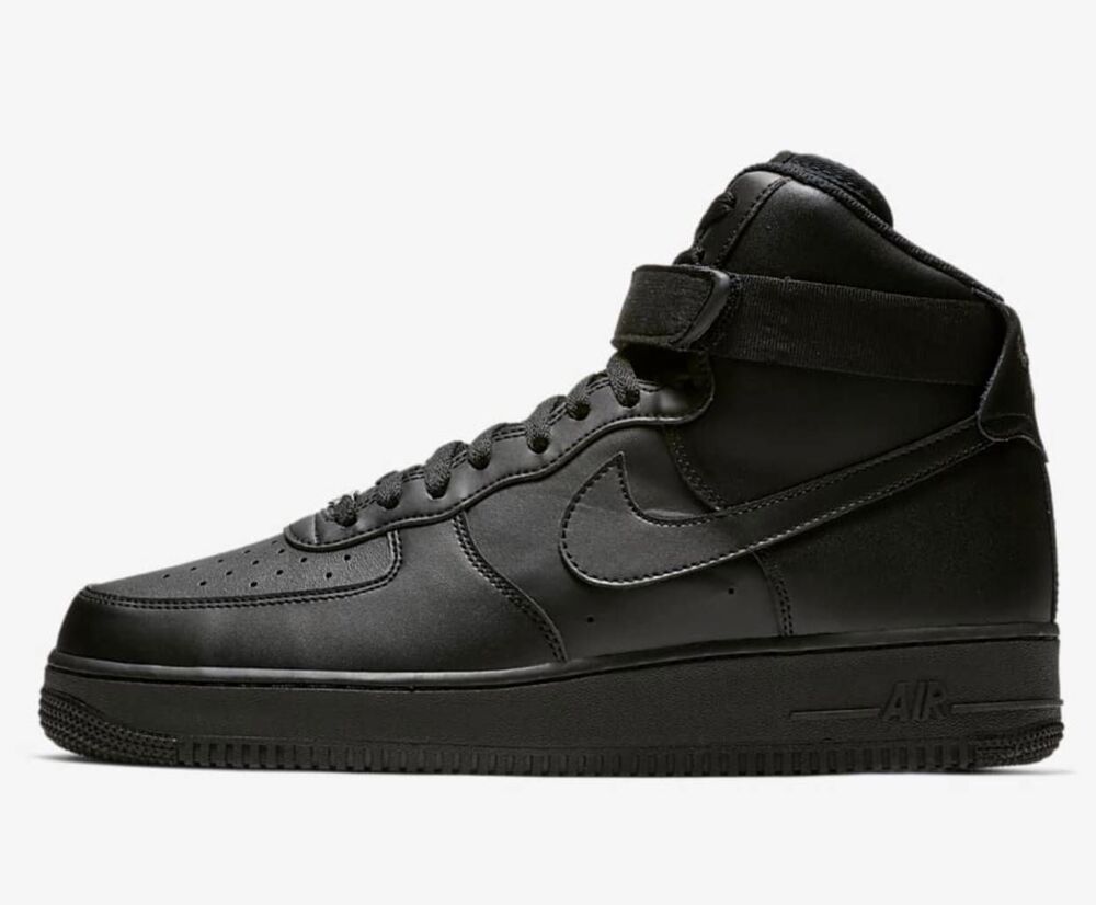 NIKE Air Force 1 High "Triple Black" Sneakers Size 6